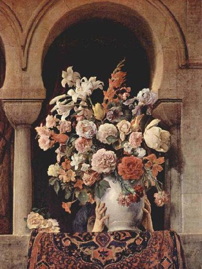 Francesco Hayez Vase of Flowers on the Window of a Harem oil painting picture